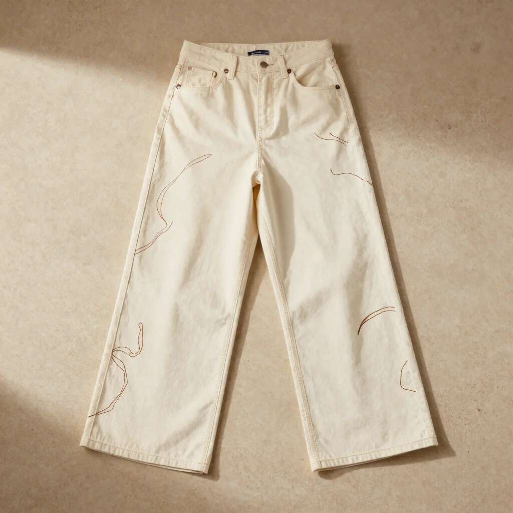 The Abstract Line Wide-Leg Jeans